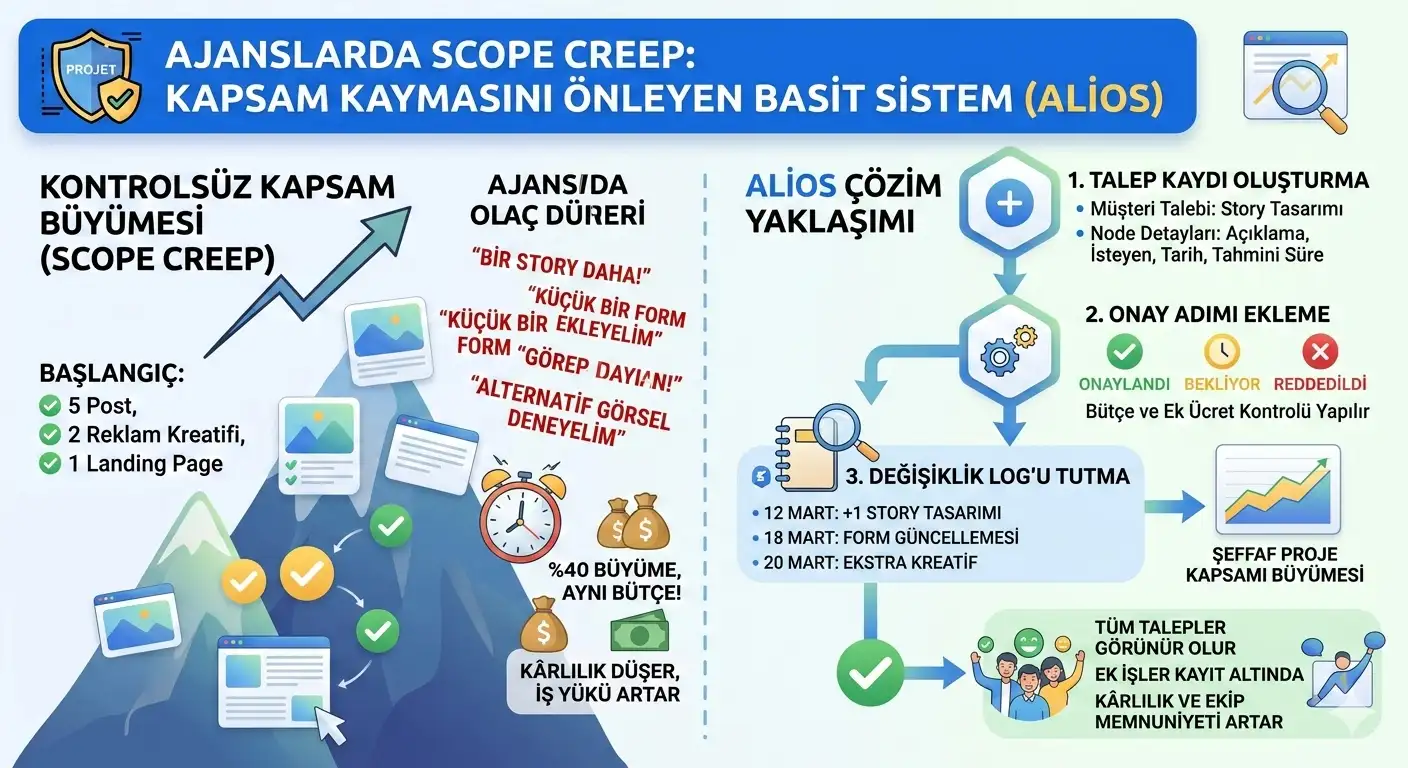 Ajanslarda Scope Creep: Kapsam Kaymasını Önleme Rehberi
