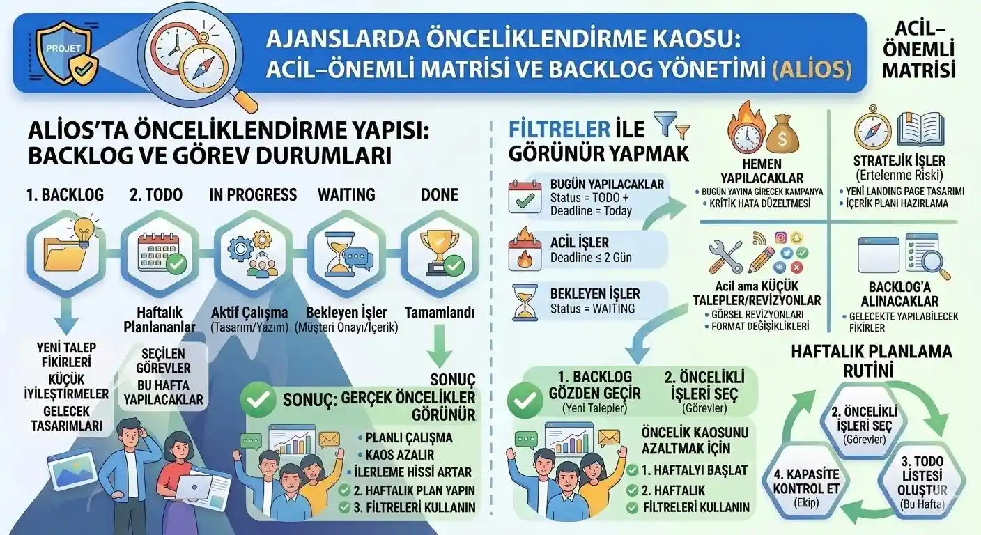 Ajans Önceliklendirme Rehberi: Acil-Önemli Matrisi ve Alios